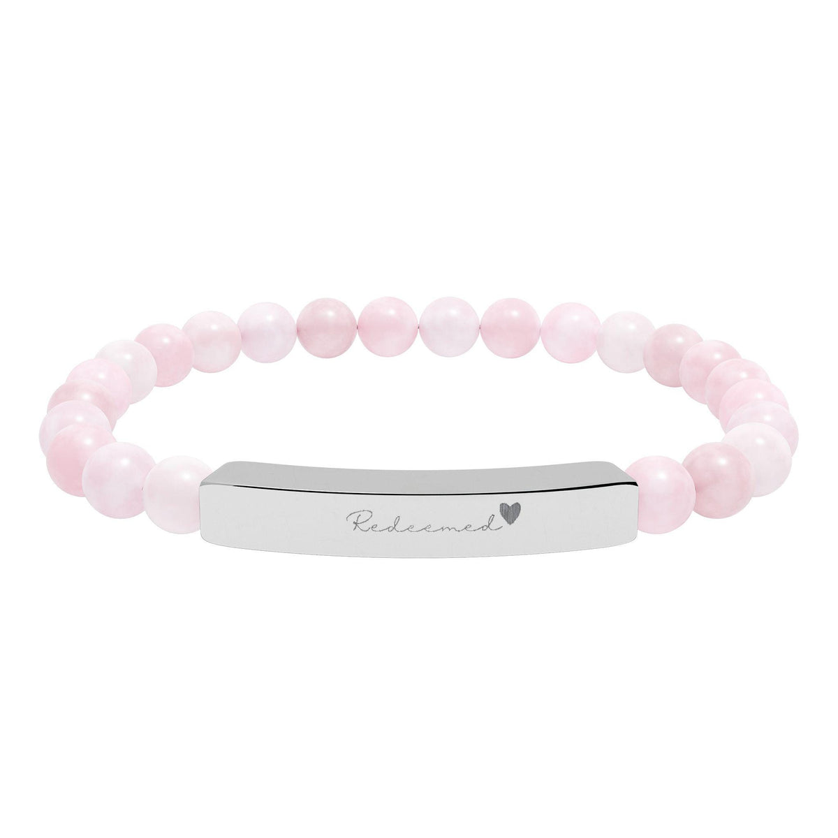 Christian Bracelet for Women | Redeemed Natural Stone Bar Bracelet | Faith Jewelry Gift