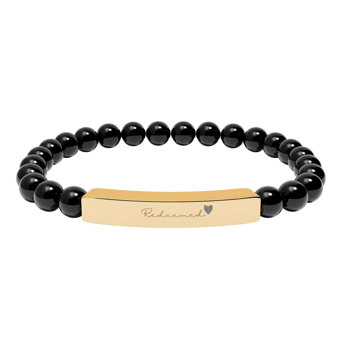 Christian Bracelet for Women | Redeemed Natural Stone Bar Bracelet | Faith Jewelry Gift