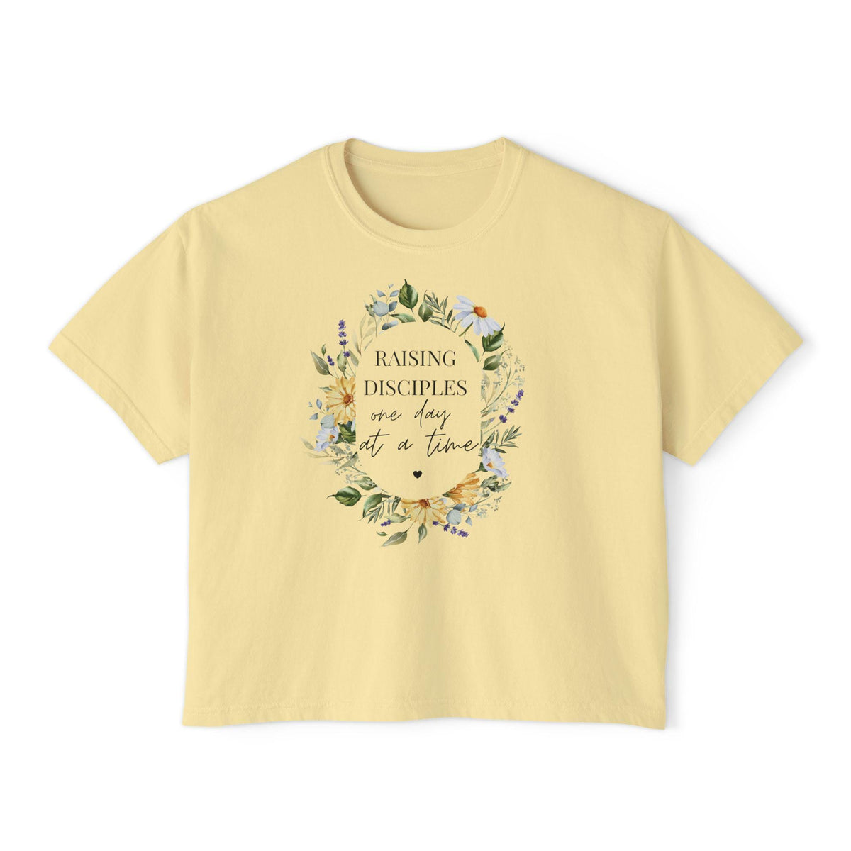 One Day at a Time Women’s Boxy Tee | Oversized Comfort Colors Christian Shirt | Faith Based Encouragement T-Shirt | Laidback Spiritual Tee