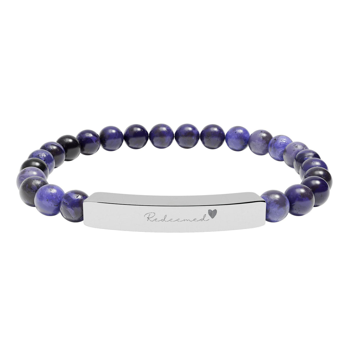 Christian Bracelet for Women | Redeemed Natural Stone Bar Bracelet | Faith Jewelry Gift