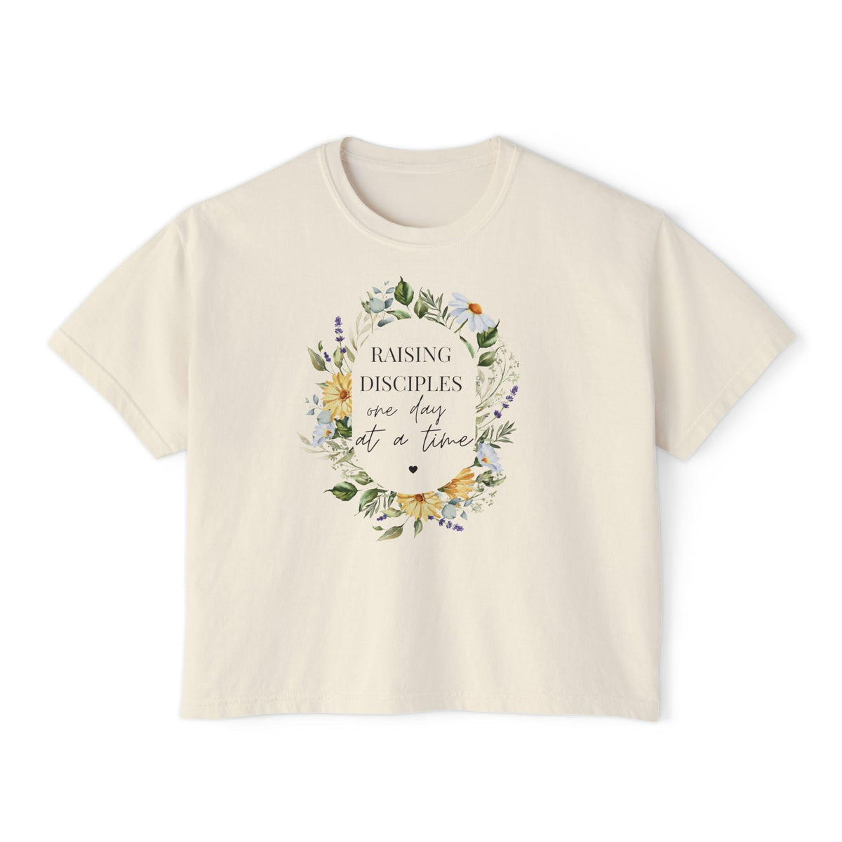 One Day at a Time Women’s Boxy Tee | Oversized Comfort Colors Christian Shirt | Faith Based Encouragement T-Shirt | Laidback Spiritual Tee