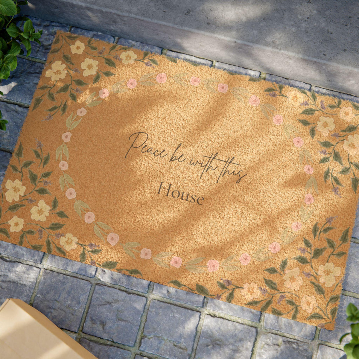 Christian Doormat | Peace in This Home | Faith Front Porch Decor | Housewarming Gift