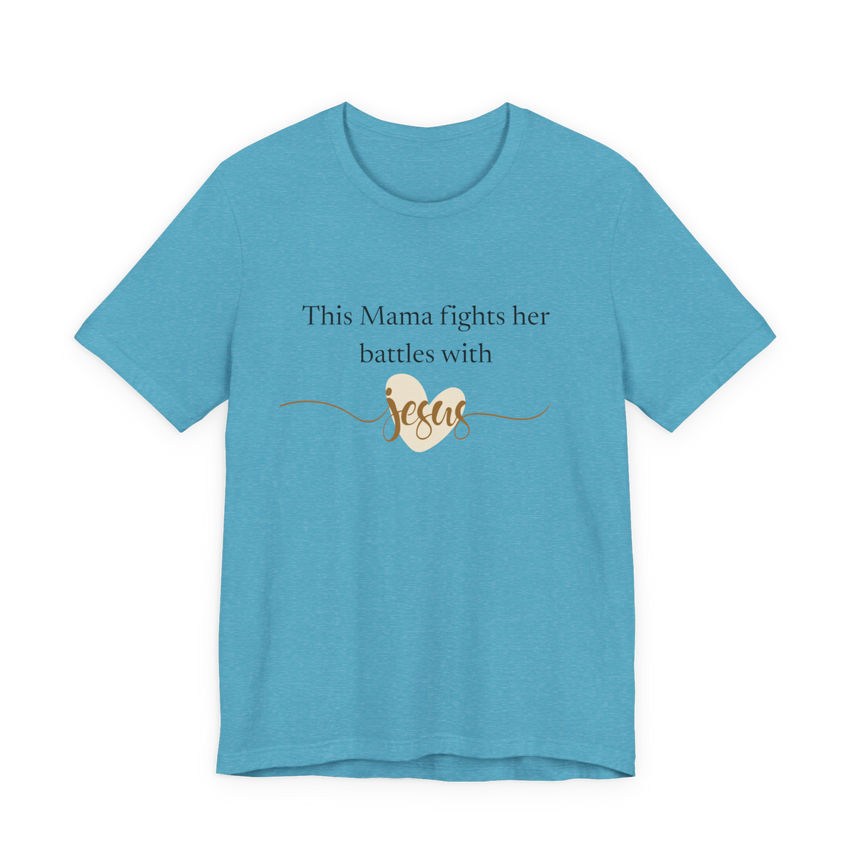 Christian Mom Shirt | Mama Fights Her Battles With Jesus | Faith Bella Canvas Tee | Gift for Mom