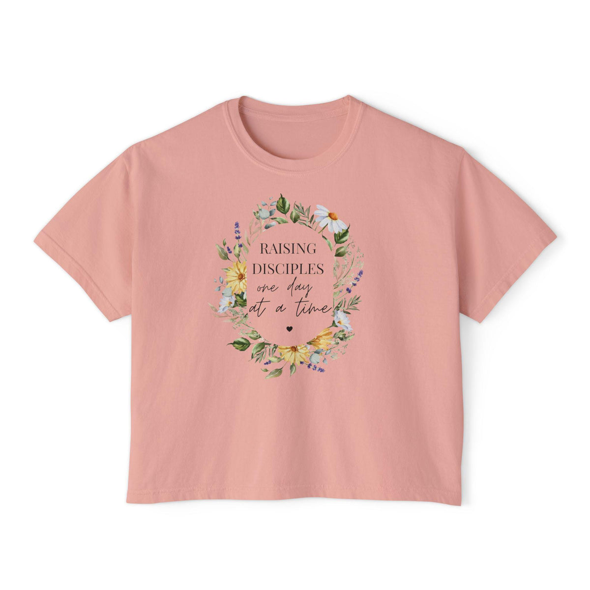 One Day at a Time Women’s Boxy Tee | Oversized Comfort Colors Christian Shirt | Faith Based Encouragement T-Shirt | Laidback Spiritual Tee