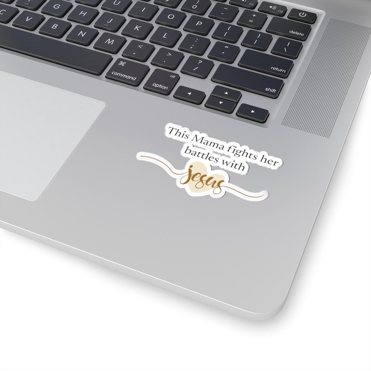 Christian Mom Sticker | Mama Fights Her Battles With Jesus | Faith Vinyl Sticker | Bible Verse Decal