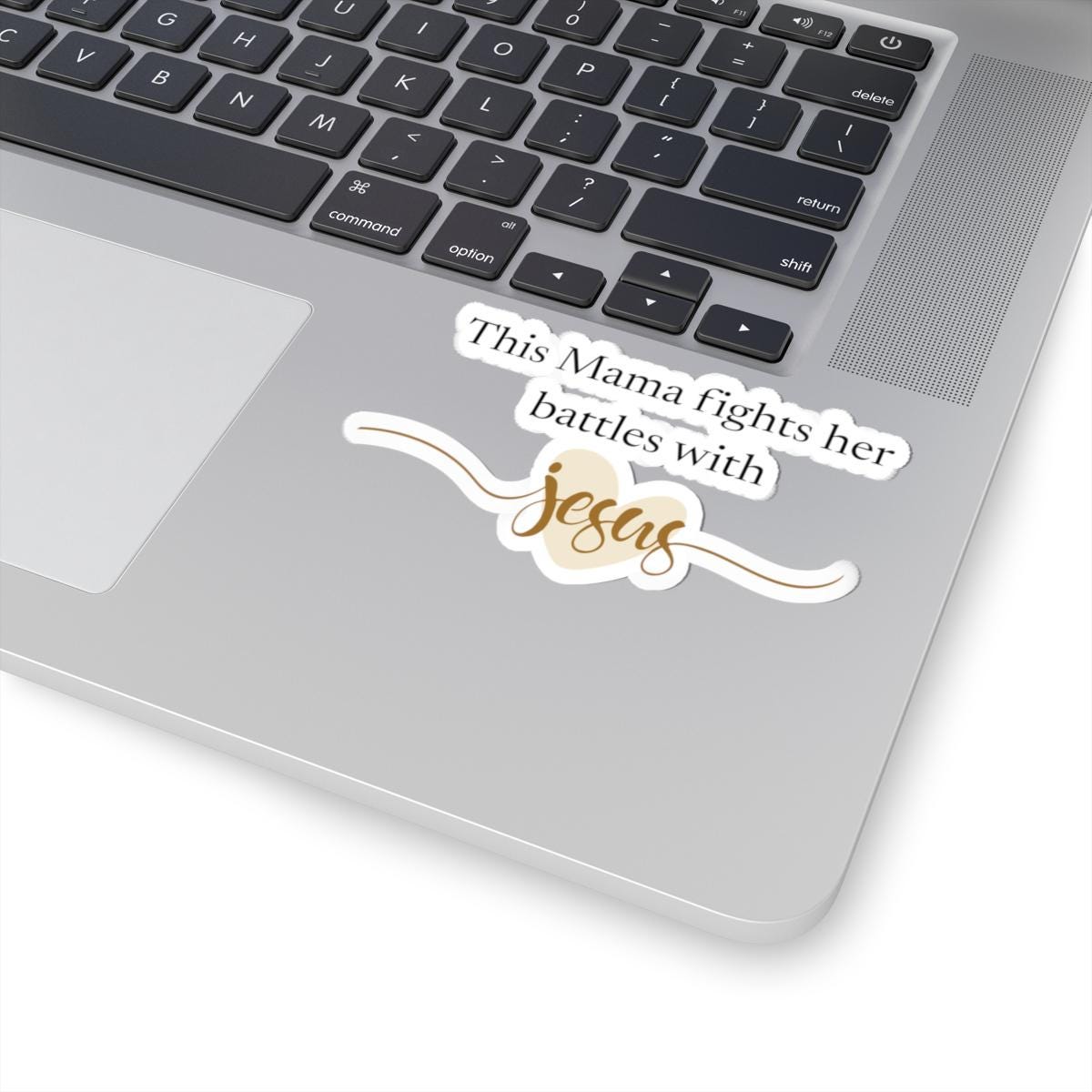 Christian Mom Sticker | Mama Fights Her Battles With Jesus | Faith Vinyl Sticker | Bible Verse Decal