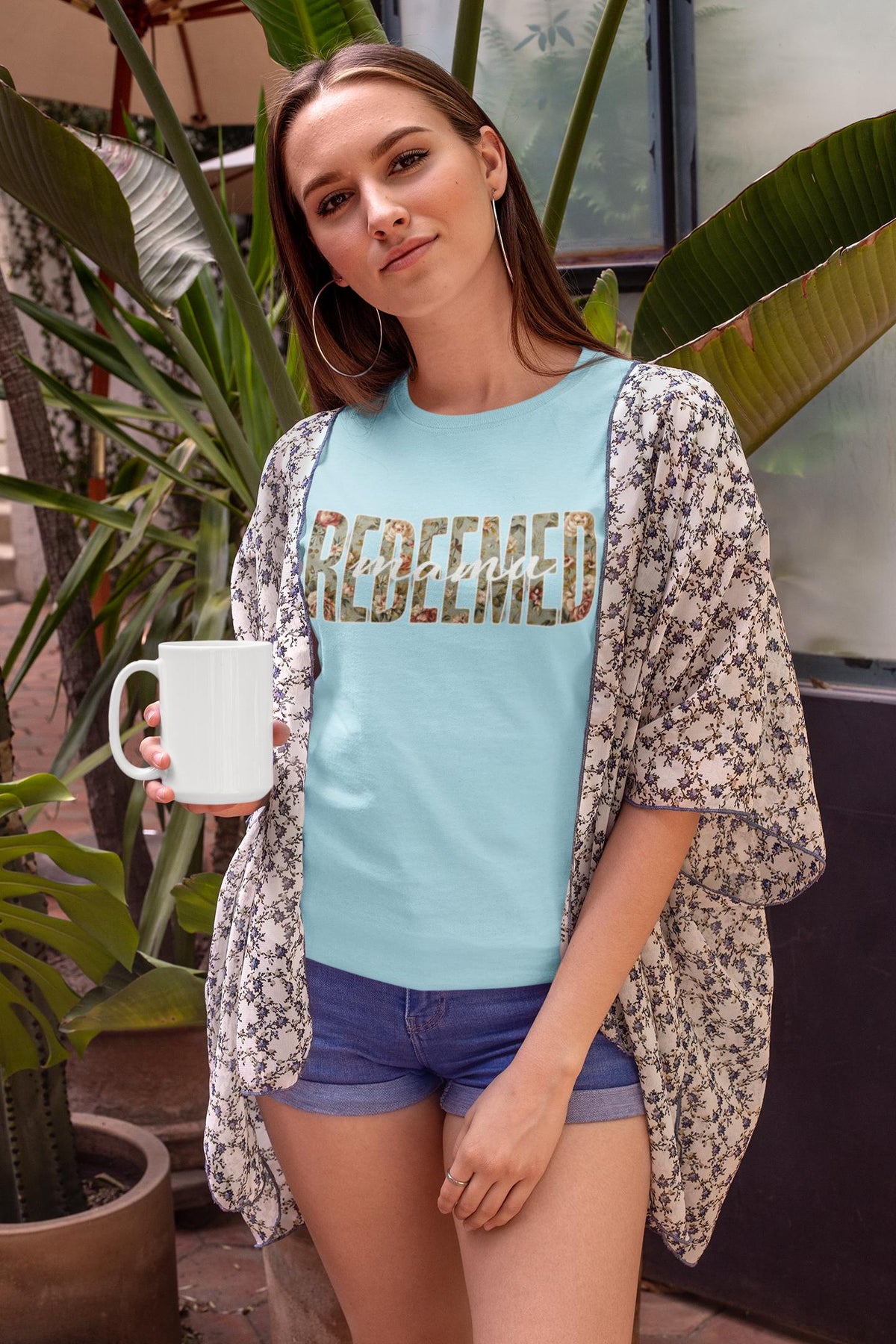 Redeemed Mama Shirt, Floral Christian Mom Tee, Faith Based Women’s T-Shirt, Scripture Inspired Graphic Tee, Soft Comfort Colors Style Shirt