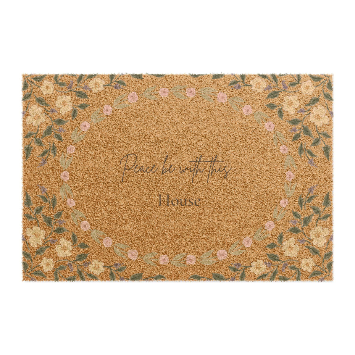 Christian Doormat | Peace in This Home | Faith Front Porch Decor | Housewarming Gift