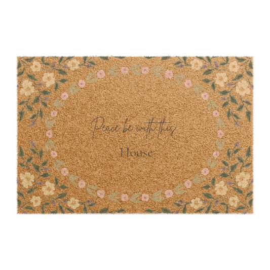 Christian Doormat | Peace in This Home | Faith Front Porch Decor | Housewarming Gift