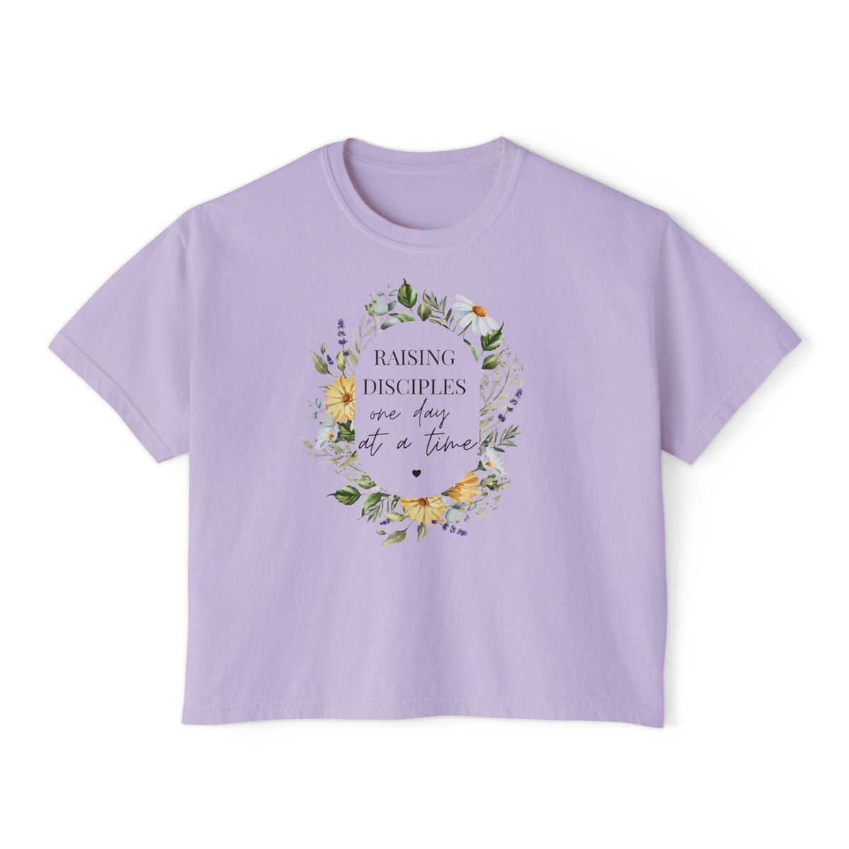 One Day at a Time Women’s Boxy Tee | Oversized Comfort Colors Christian Shirt | Faith Based Encouragement T-Shirt | Laidback Spiritual Tee