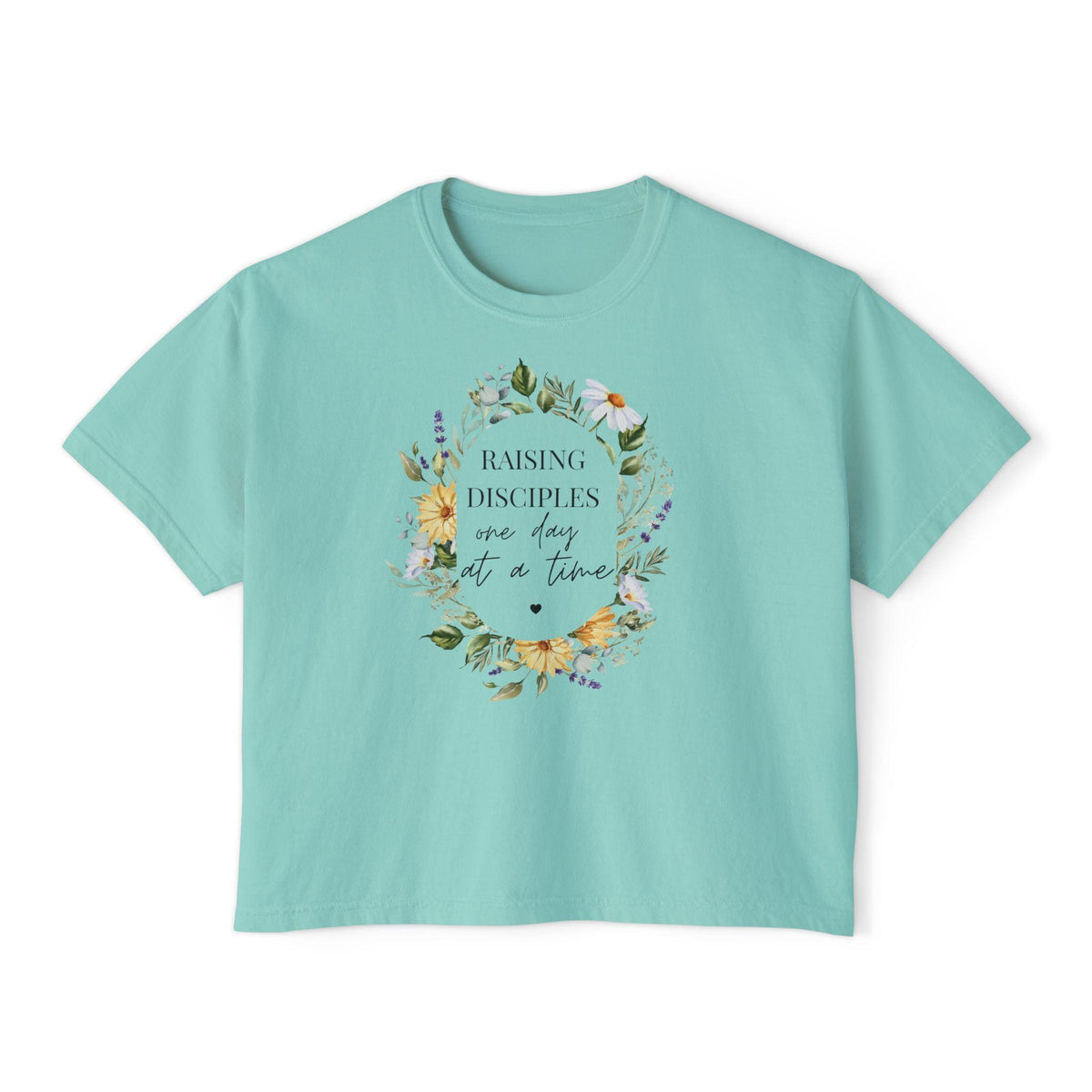 One Day at a Time Women’s Boxy Tee | Oversized Comfort Colors Christian Shirt | Faith Based Encouragement T-Shirt | Laidback Spiritual Tee