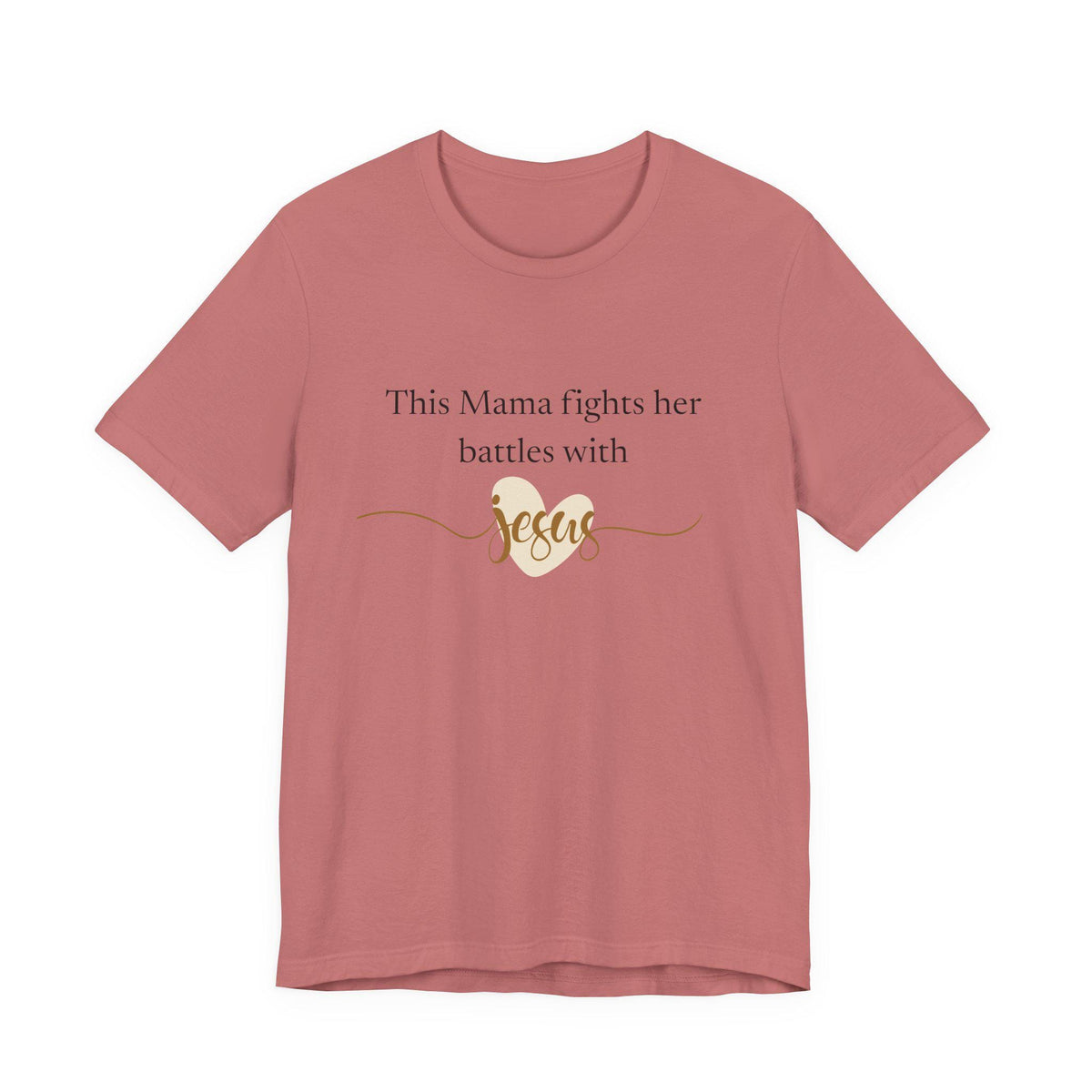 Christian Mom Shirt | Mama Fights Her Battles With Jesus | Faith Bella Canvas Tee | Gift for Mom