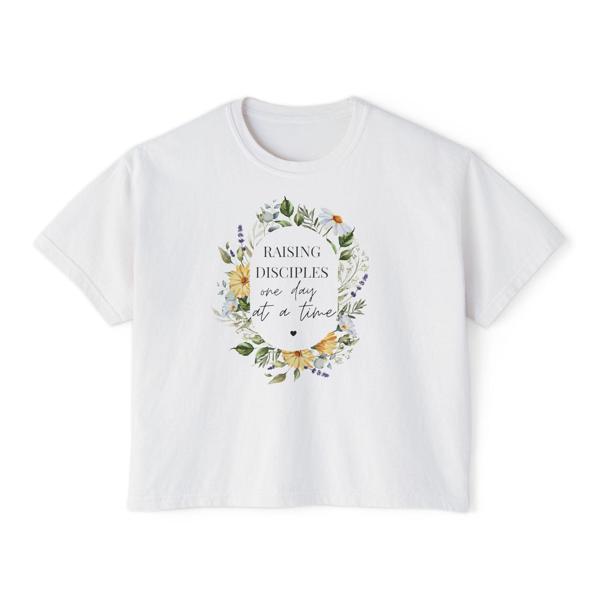 One Day at a Time Women’s Boxy Tee | Oversized Comfort Colors Christian Shirt | Faith Based Encouragement T-Shirt | Laidback Spiritual Tee