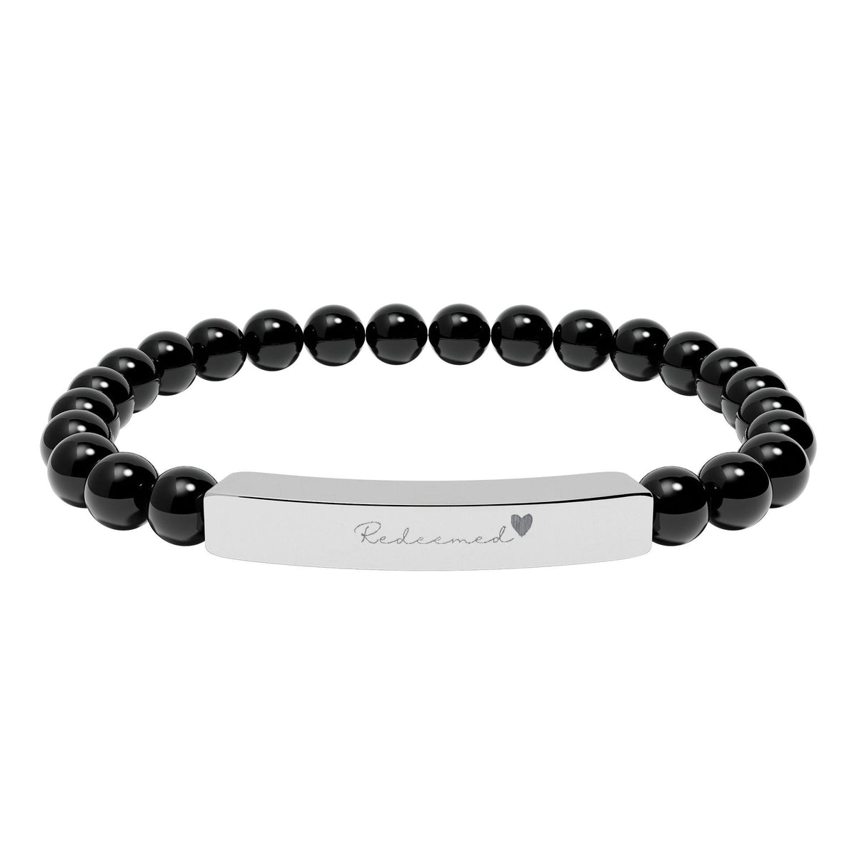 Christian Bracelet for Women | Redeemed Natural Stone Bar Bracelet | Faith Jewelry Gift