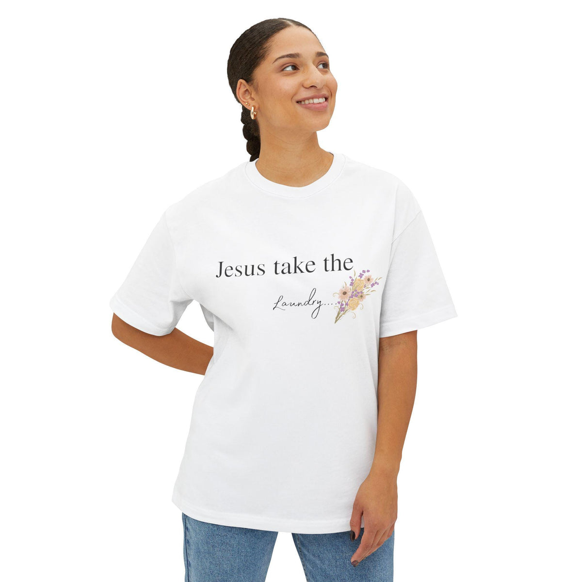 Funny Christian Mom Shirt | Jesus Take the Laundry Tee | Boxy Comfort Colors Tee | Gift for Mom